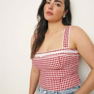 Reformation Eloise linen Smocked Tank Top